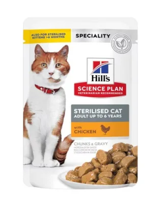 Hrană umedă pisici sterilizate HILL’S Science Plan Feline cu pui 85 g