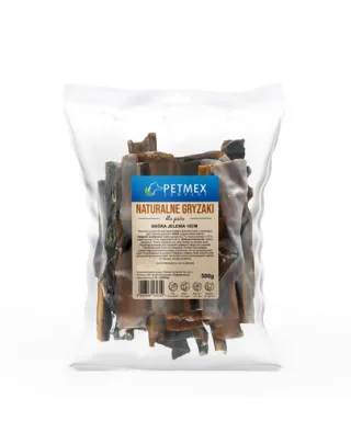 Piele de cerb câini naturală pentru ros igienă dentară PETMEX 500 g