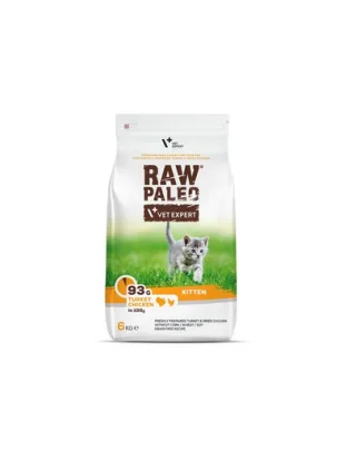 VETEXPERT Raw Paleo Kitten Turkey&amp;Chicken 6 kg Hrana uscata pentru pisoi