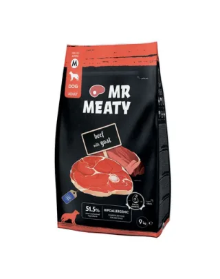 Hrană uscată câini adulți digestie sensibilă vită și capră MR MEATY 9 kg