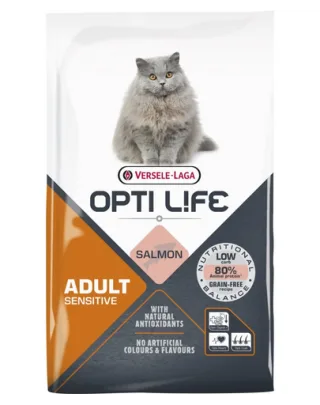 VERSELE-LAGA Opti Life Cat Adult Sensitive Salmon 7.5 kg hrana cu somon, pisici sensibile