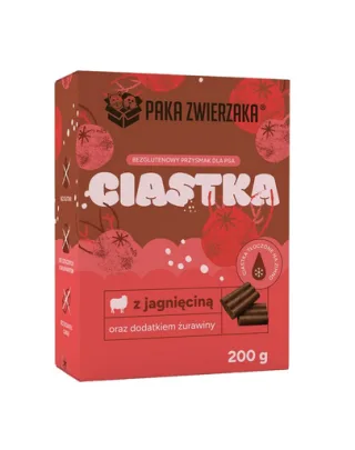 PAKA ZWIERZAKA biscuiți cu miel și merișoare 200 g gustări pentru câini
