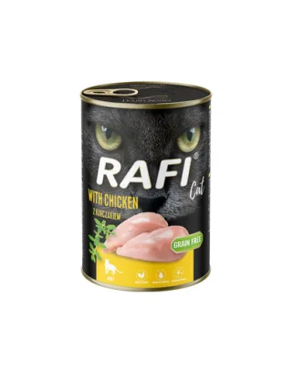 Hrană umedă pisici adulte pui fără cereale RAFI Cat Adult 400 g