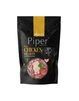 Hrană umedă câini adulți inimi de pui cu spanac PIPER Animals 500 g