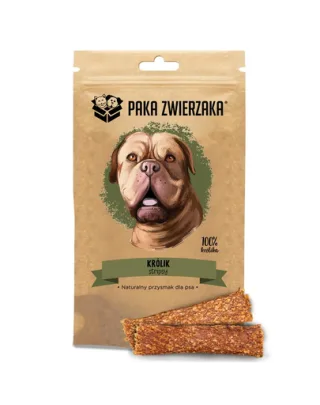 PAKA ZWIERZAKA Stripsy Recompense fasii de iepure pentru caini 100% 80 g