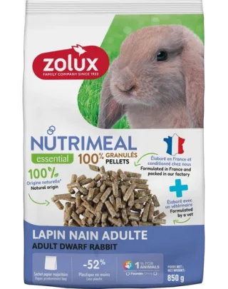 ZOLUX NUTRIMEAL 4 Hrana pentru iepuri miniaturali adulti 850 g