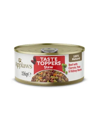 APPLAWS Taste Toppers Tocana pentru caini, cu carne de vita, morcovi si mazare 156 g