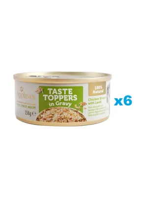 APPLAWS  Taste Topper mancare umeda caine, cu piept de pui cu miel in sos  6x156 g