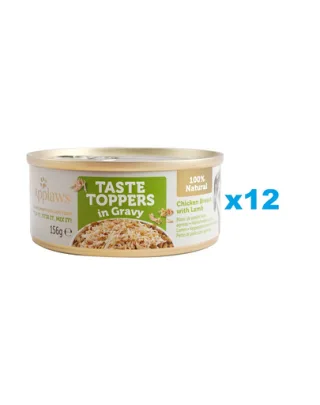 APPLAWS Taste Topper Conserve pentru caine, cu piept de pui cu miel in sos 12x156 g