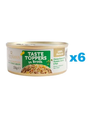 APPLAWS Taste Toppers Mancare umeda caine adult, Piept de pui, dovleac, mazare in sos 6x156 g