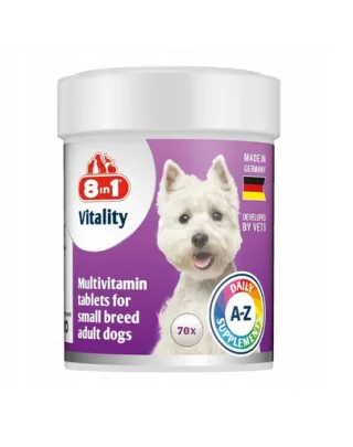 8IN1 Vitality Multivitamin 70 tablete pentru câini adulți de talie mică