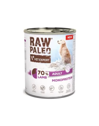 RAW PALEO Monoprotein Adult cu miel 800 g hrană umedă pentru câini