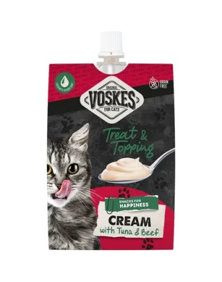 VOSKES Cream cu ton și vită 90 g cremă snack pentru pisici