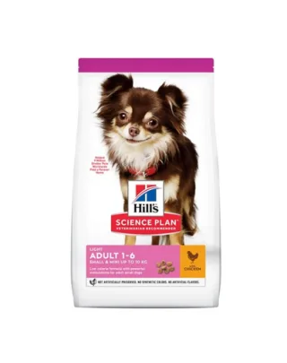 HILL'S Science Plan Adult Light Small &amp; Mini cu pui 6 kg pentru câini adulți