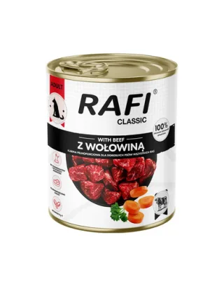 RAFI Classic cu vită 800 g hrană umedă pentru câini adulți