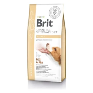 BRIT VD Hepatic, XS-XL, Ou, dietă veterinară, hrană uscată fără cereale câini, sistem hepatic, 12kg