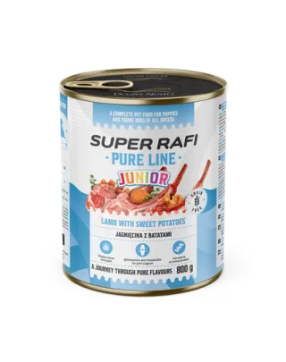 SUPER RAFI Pure Line Junior miel și cartofi dulci 800 g hrană pentru căței