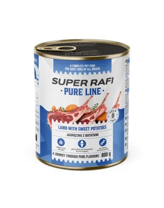 SUPER RAFI Pure Line miel și cartofi dulci 800 g hrană câini adulți