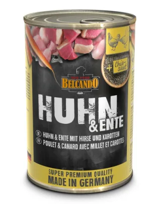 BELCANDO Super Premium hrana umeda caini, pui si rata cu mei 400 g