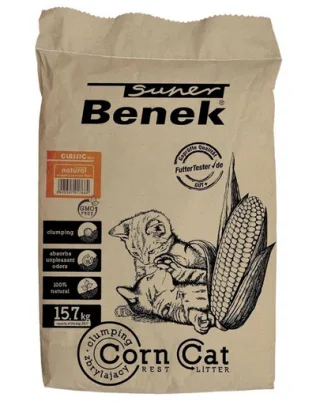 BENEK Super Corn Cat Asternut din porumb pentru litiera 25 l (15,7 kg)