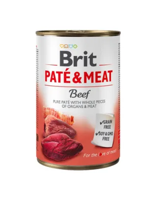 BRIT Pate&amp;Meat Beef 400 g hrană umedă câini, pateu cu vită