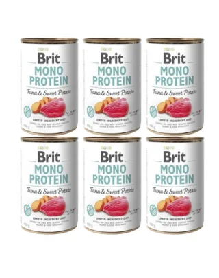 BRIT Mono Protein Tuna &amp; Sweet Potato 6x400 g hrana cu o singura proteina, ton si cartof dulce