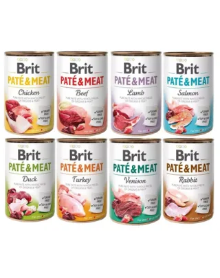 BRIT Pate&amp;Meat Mix 8x400 g pate hrana umeda caini