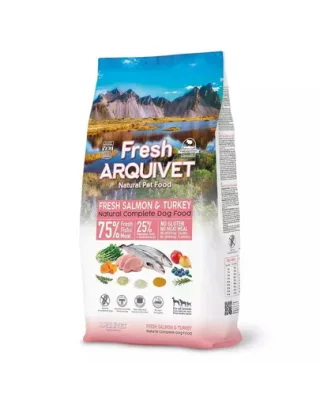 Hrana cu somon si curcan ARQUIVET Fresh pentru caini, semiumeda 10 kg