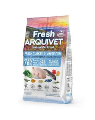 ARQUIVET Fresh Senior Light hrana semiumeda pentru caini seniori 2,5 kg curcan si peste alb
