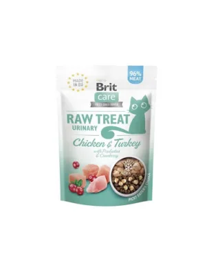 BRIT Care Raw Treat Freeze Dried Urinary Cat 40 g snack pisici, liofilizat cu pui, curcan, merisor si probiotice