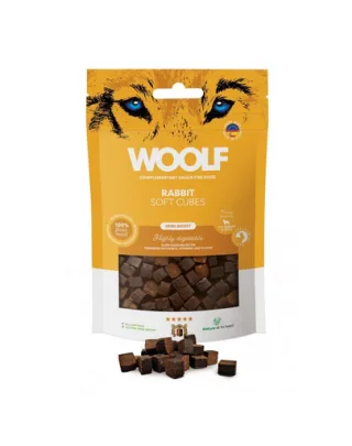 WOOLF Soft Cubes Rabbit Monoprotein 100g cubulete moi de iepure, pentru caini