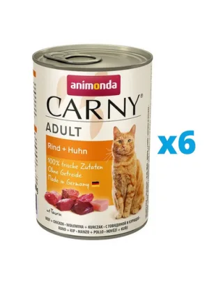 ANIMONDA Carny Adult set vita si pui, conserve 6 x 400 g pisici adulte