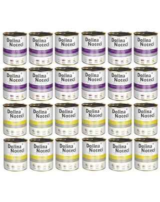 DOLINA NOTECI Premium Mix conserve iepure și merișoare și pui 24x800 g hrană câini