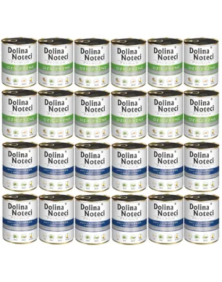 DOLINA NOTECI Premium Mix 24x800 g vânat și cod cu broccoli hrană umedă pentru câini