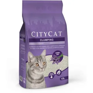 Nisip pentru litiera, City Cat Clump Lavander, 10L