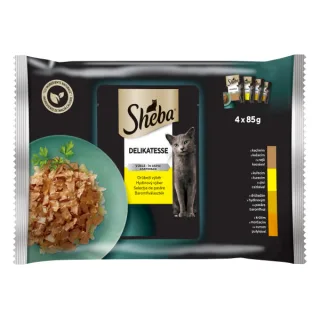 Sheba Plic Pui/Curcan/Rata/Pasare 4X85 G