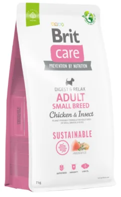 Brit Care Dog Sustainable Adult Small Breed Pui si Insecte - brit,3-kg