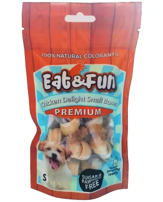 Eat&amp;Fun Recompense Caini Chicken Delights Small Bones 105 G