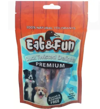 Eat&amp;Fun Recompense Caini Duck Twisted Delight 100 g