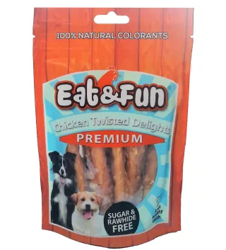 Eat&amp;Fun Recompense Caini Chicken Twisted Delights 100 g