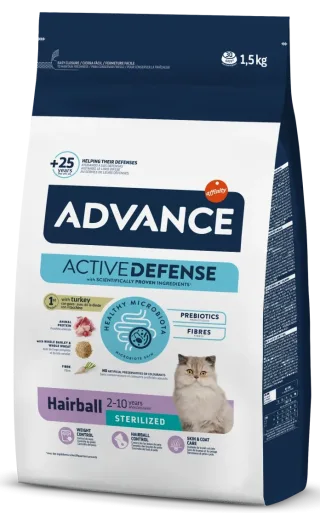 Advance Cat Sterilised Hairball Curcan/Orz 1.5 kg