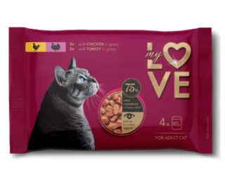 My Love Pisica Plic Mix Pui Si Curcan 4 X 85 g