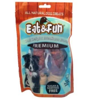 Eat&amp;Fun Recompense Caini Duck Delights Medium Bones 160 g