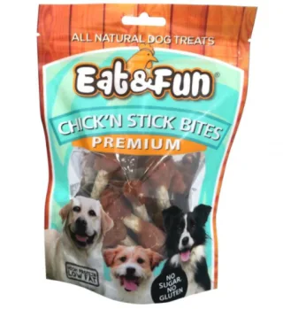 Eat&amp;Fun Recompense Caini Chick'n Stick Bites 100 G
