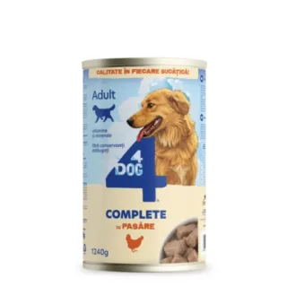 Conserva pentru caini 4Dog cu pui 1250 gr