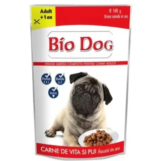 Hrana umeda pentru caini Biodog cu pui   vita 100 gr