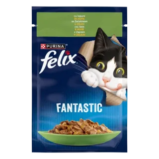 Hrana umeda pentru pisici Felix Fantastic cu iepure 85 gr