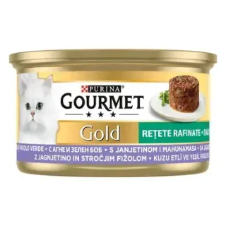 Hrana umeda pentru pisici Gourmet Gold Savoury cu miel  fasole verde 85 gr