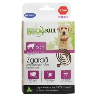 Zgarda antiparazitara pentru caini de talie mare Biokill 75 cm