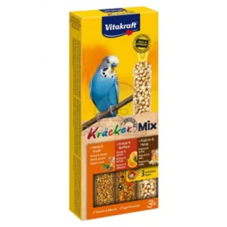 Batoane pentru perusi Vitakraft Trio Mix cu miere, portocala  popcorn 3 buc